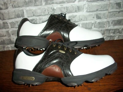 Hi-Tec CDT туфли для гольфа мужской размер 15 белый/черный/коричневый Tri кожи мягкий шип * новый - Изображение 1 из 4