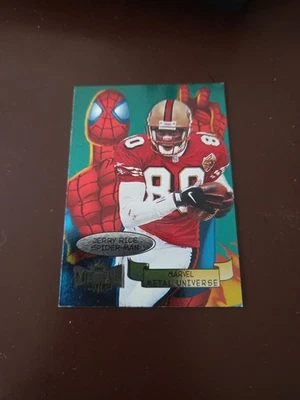 1997 Skybox Marvel Metal Universe Jerry Rice & Spider-Man #6 of 20 49ers - Image 1 of 4
