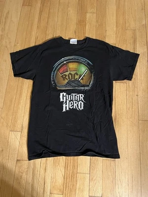Camiseta vintage negra guitarra hero rock meter adulto talla pequeña Foto 1 de 2