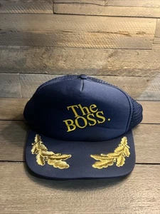 Vintage 80s The Boss  Snapback Trucker Mesh Hat Cap new old stock - Picture 1 of 4