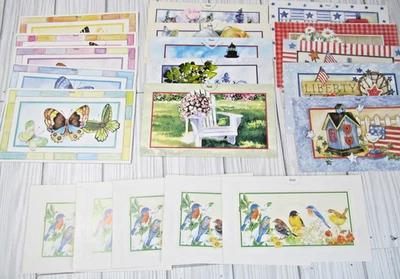 20 tarjetas de notas en blanco con líneas postal triple pliegue tamaño aves mariposas A1 Foto 1 de 4