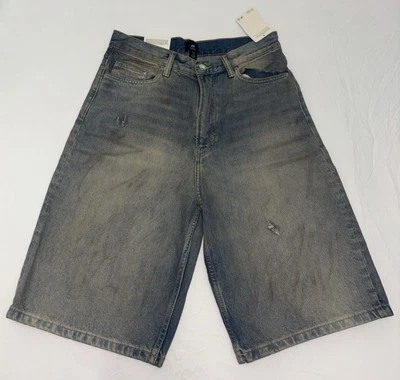 Pantalones cortos de mezclilla H&M efecto engrasado holgados talla 30 Foto 1 de 4