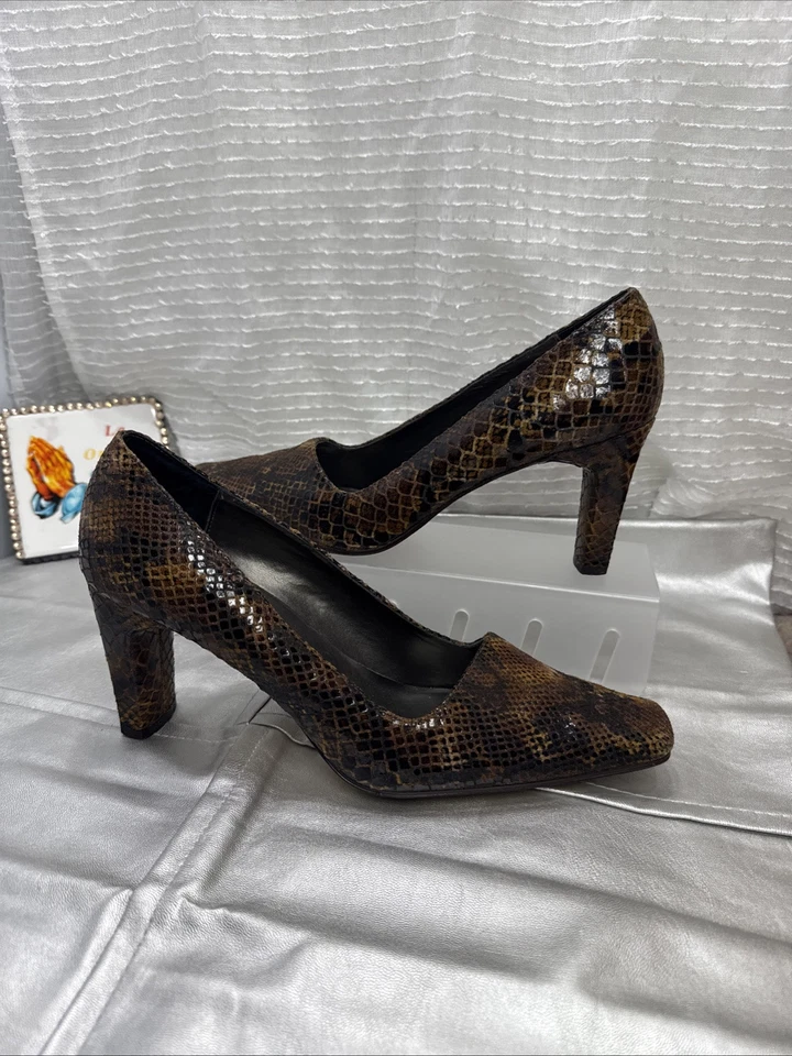 (R5) Ann marino vintage snakeskin pump size 10 M - Image 1 of 4
