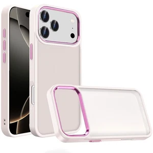 For iPhone 17 PRO Case Smooth Thick Acrylic with Metal Buttons + Tempered Glass - Picture 1 of 15