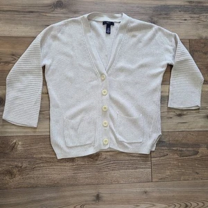 Gap Kids Youth XXL 13 YRS Button Front Cream 2 Pocket Knit Grandpa Cardigan - Picture 1 of 5