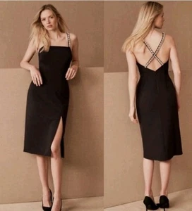 NWT Sachin & Babi BHLDN Anthropologie Square Neck Midi Dress 6 Rhinestone Straps - Picture 1 of 10