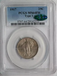 1917 Standing Liberty Quarter PCGS MS64FH CAC Type 1 - Picture 1 of 5