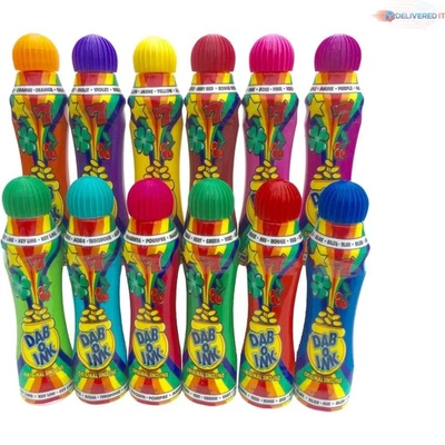 3oz Bingo Daubers Mixed Colors 12 Pack Water Resistant Chisel Tip - Image 1 of 3