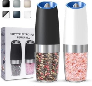 Gravity Set di 2 Macina Sale e Pepe Elettrico, Gri Sale e Pepe Automatico - Foto 1 di 12