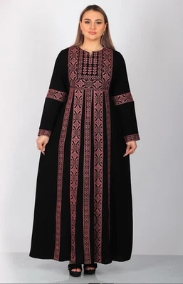 Lujo Moda Manga Larga Thobe Kaftan - Elegante Diseño Artesanal Multicolor Foto 1 de 2