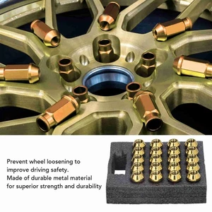 Ι Gold 20Pcs M12x1.5 Wheel Lug Nuts With Wrench Socket High Hardeness For - Picture 1 of 12