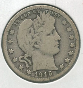 1915-D Silber Barber Quarter 25c Denver Mint - KR180 - Bild 1 von 2