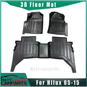 3D TPE Door Sill Covered Floor Mats for Toyota Hilux Dual Cab 2005-2015 - Picture 1 of 11