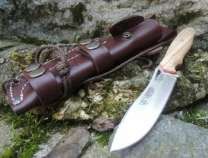 Cudeman Messer 208-L OPUS Skinner Nesmuk N695 Stahl Olivenholz Lederscheide