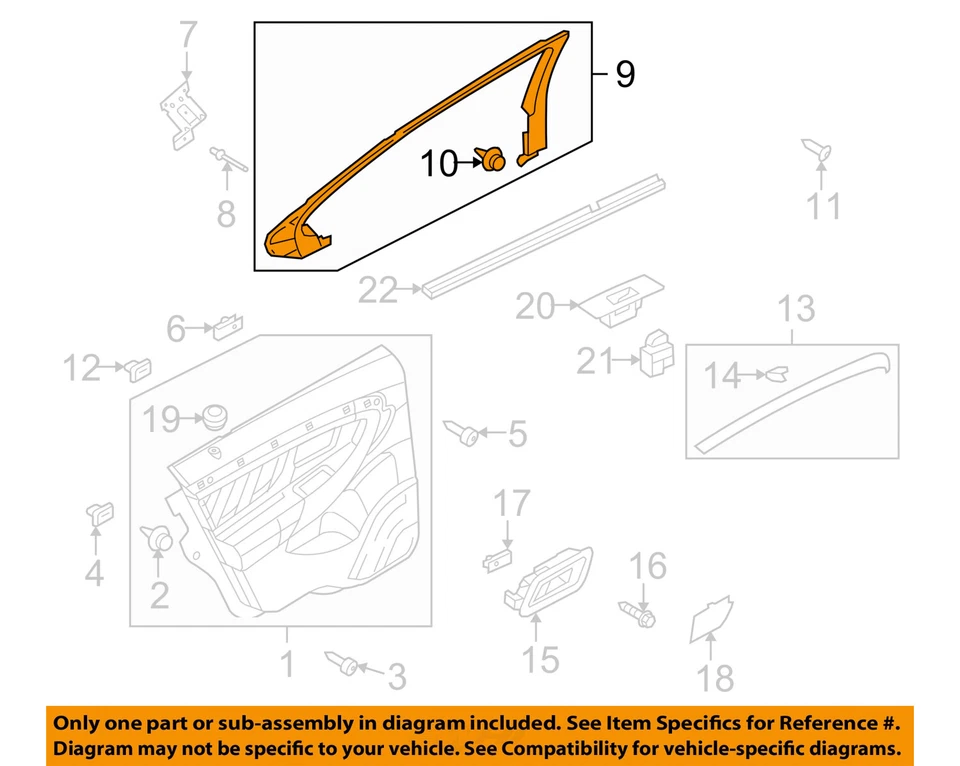 Ford OEM 10-19 Police Interceptor sedán-moldura superior AG1Z5425505AA Foto 1 de 2