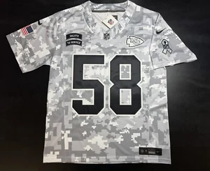 XL D. Thomas #58 Salute To Service Arctic Camo Jersey Chiefs Elite Quality - Imagen 1 de 10