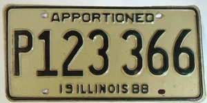 Placa de licencia de Illinois Il Vintage 1988 Asignada # P123366 N - Imagen 1 de 2