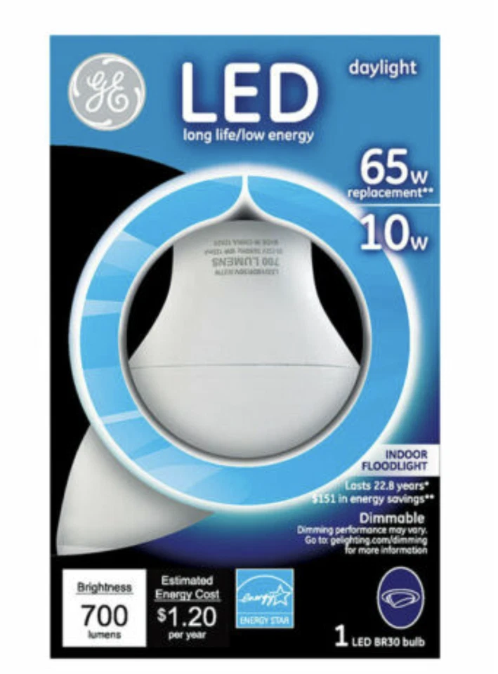 GE LED BR30 Indoor Floodlight Med Base 10 Watt 65 Watt Replacement NEW 700 Lumen - Image 1 of 1