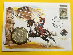 Mexiko Numisbrief mit 1 Peso 1958 Silber (S4-13-43 - Picture 1 of 2