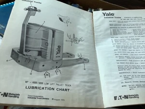 1970 Yale MP 4000 - 6000 Low Lift Pallet Forklift Truck Manual Parts List used - Picture 1 of 2