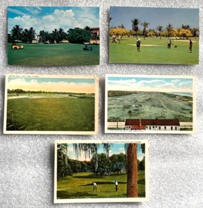 VINTAGE !!!   STATE OF FLORIDA   SET OF 5  GOLF RELATED  POST CARDS     C3 - Picture 1 of 2