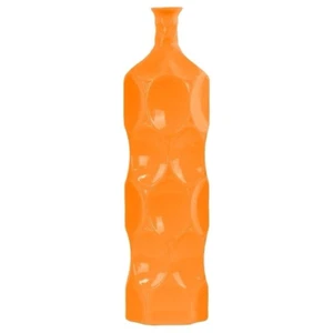 URBAN TRENDS VASE 24409 CERAMIC BOTTLE DIMPLED SIDES LARGE YELLOW 18" x 5" - Picture 1 of 2