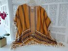 Gorgeous Bnwt Boho Open Tassel Cape Ponco Style Cardi Over Top F S Ochra And Navy