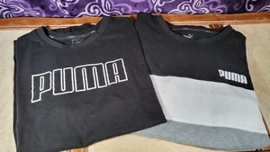 Two (2) Puma T-Shirts - Size XL - Good, Thicker Quality - Black & BWG - Picture 1 of 10