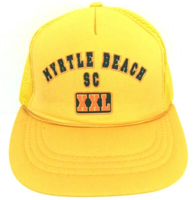 Vtg 80s Myrtle Beach SC XXL Hat Foam Rope Mesh Snap Back Baseball Trucker Cap - Image 1 of 4