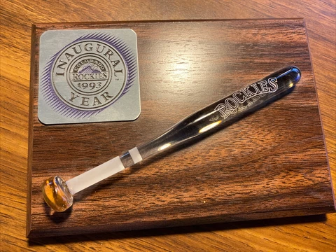 Colorado Rockies 1993 Inaugural Year Limited Edition Glass Bat Cover
