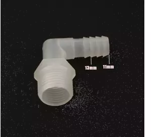 Raccordi tubo acqua irrigazione connettore gomito 90 gradi da 1/2" a 13 mm - Foto 1 di 3