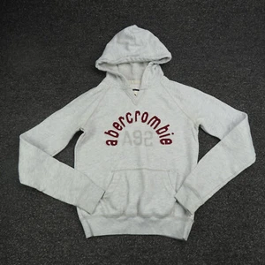 Abercrombie & Fitch Hoodie Girls XL Extra Large Gray Center Embroidered Logo - Picture 1 of 8