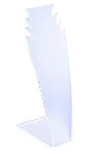 Jewellers Frosted Acrylic Multi Notch Pendant Necklace Chain Jewellery Display - Picture 1 of 1