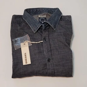 DIESEL Saturno-R Men Shirt Size M Black NWT - Picture 1 of 13