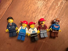 Lego City Minifigure Lot 5 Workers Police Boy Robot Dj Men