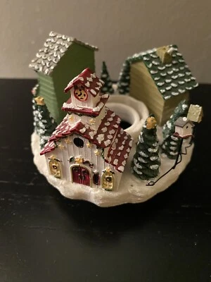 Yankee Candle Capper Christmas Village Vintage-Stay On Top Rare Our America-READ - Image 1 of 4