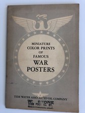 TIDE WATER OIL WW2 MINIATURE COLOR PRINTS OF FAMOUS WAR POSTERS COMPLETE! 
