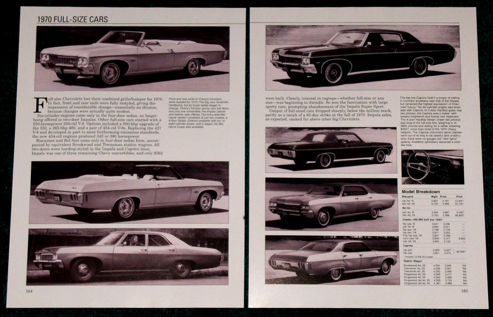 Chevy Impala-Bel Air-Biscayne-Caprice 1970 hoja información foto 70 Foto 1 de 1