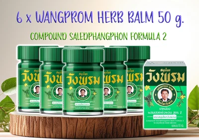 Bálsamo compuesto Saledphangphon fórmula 2 Wangprom hierba tailandesa para aliviar el dolor 6x50 g Foto 1 de 4