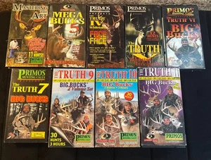 12 Deer Hunting VHS Lot Primos The Truth Mossy Oak Mega Big Bucks Guide Calling - Picture 1 of 7