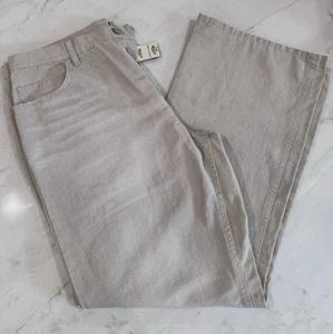 Stivali larghi vintage Y2K Express Structure misura uomo jeans kaki 36 x 32 nuovi con etichette - Foto 1 di 14