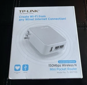 TP Link Wireless N Mini Pocket Router TL-WR710N Advanced Edition Portable Gaming - Picture 1 of 6