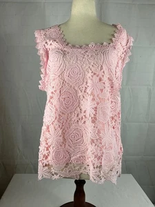Top de encaje rosa para mujer talla M - Imagen 1 de 3
