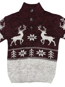 Unter anderem Pullover Burgund Fair Isle Rentier Nordic Weihnachten Herren Medium’s - Bild 1 von 4
