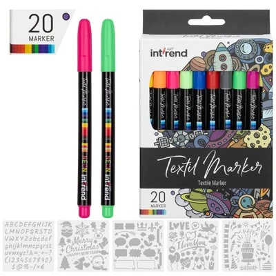 Textilstifte waschmaschinenfest 25er Set - Textilfarbe Textilmarker - 20 Stifte - Bild 1 von 4