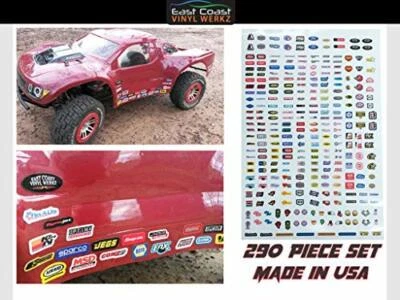 RC R/C coche camión carreras calcomanías pegatinas - juego de 290 piezas arrastre arrastre barra SCT axial Foto 1 de 4