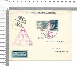 1933 Segelflug Graz Maribor halbamtliche Flugpost par avion ; 61885 - Bild 1 von 2