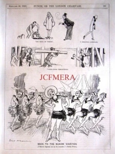 'Back to the Buxom 'Eighties' E H Shepard Punch Cartoon: Art Deco 1929 Print - Bild 1 von 1