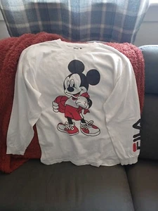Fila x Disney Mickey Mouse Basketball Long Sleeve Tshirt Size Large - Picture 1 of 6