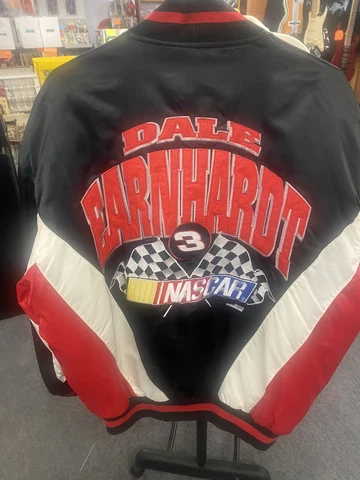 Vintage 90s Nutmeg Dale Earnhardt Nascar Racing Satin Bomber Jacket Medium Cover